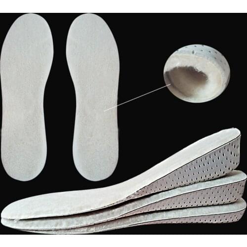Winter Warm Insoles Wool Felt Height Increase Insoles Cashmere Thermal Pads for Snow Boots Inner Lift Taller Pads