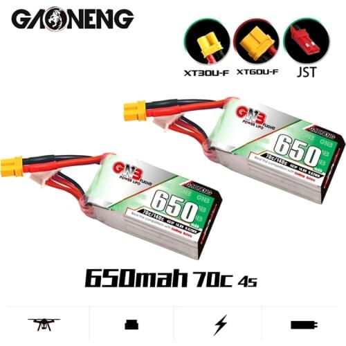 1/2PCS GNB 650mAh 14.8V 4S HV Lipo Battery Max 140C for DYS FPV Racing Drone 4 Axis RC Drone Parts with JST/XT60/XT30U-F Plug