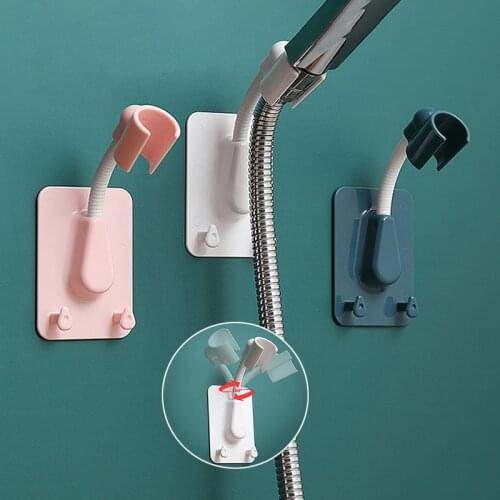 1pcs Shower Head Holder 360 Degree Adjustable Self-Adhesive Showerhead Bracket Wall Mount Stand Universal Bathroom Accessories