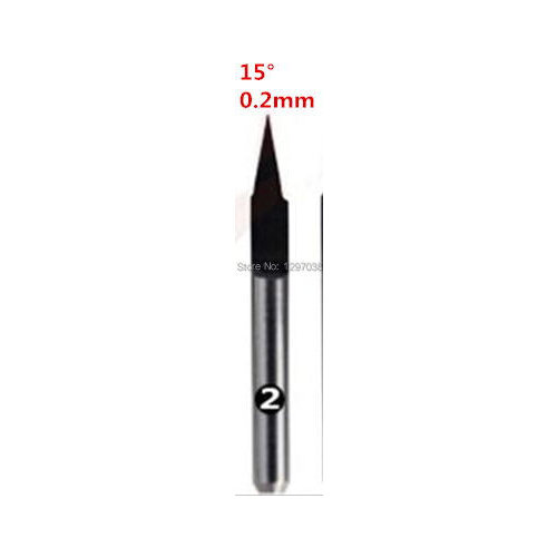 10pcs 15Degree 0.2mm 3.175mm carbide Engraving Flat bottom knife,CNC Machine Milling Cutter,wood cutter Engraving Machine Tool