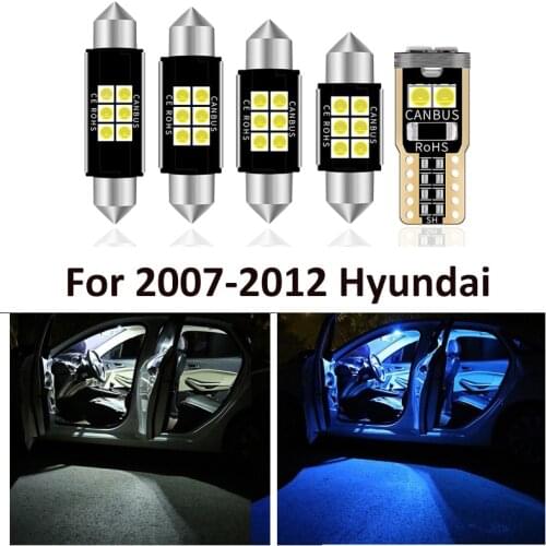 14 Pcs Car White Interior LED Light Bulbs Package For 2007-2012 Hyundai Santafe Santa Fe CM ix45 Map Dome License Lamp Light