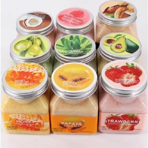 20PCS Wholesale 350ML Body Scrub Exfoliating Scrub Fruit Smell Aroma Bath Deep Cleasning Remove Cutin Dead Skin Gentle Body Care