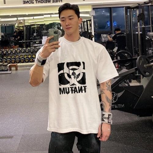 2021Warcraft fitness summer short sleeve cotton large loose sports mens Casual Short Sleeve Training Shirt half sleeve T-shirt