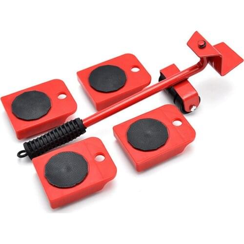 4PCS/SET Furniture Transport Lifter Heavy Stuffs Moving Tool Furniture Mover Tool Set Wheeled Mover Roller Wheel Bar Hand Tools
