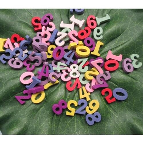 500pcs mini Wood number flatback cabochon Kids, Home Pendants for diy jewelry ,scrapbook,bags,crafts wood colourful numbers