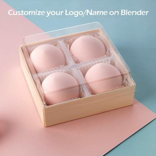 15/30 Boxes Custom Logo Brand Cherry Darling Peach Beauty Makeup Sponge 60pcs Blender Set Wet&dry Use Makeup Puff Blending Tools