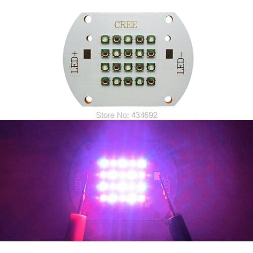 60W Cree XP-E XPE Plant Grow Led Lamp Light 10PCS Red 620NM + 10PCS Blue 470NM 24-28V 2000mA On Copper PCB Board
