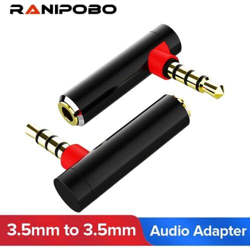 3.5mm Jack Audio Adapter Plug 90 Dgree Elbow Right Angled Male to Female Audio Converter Adapter For Headphone Car Computer