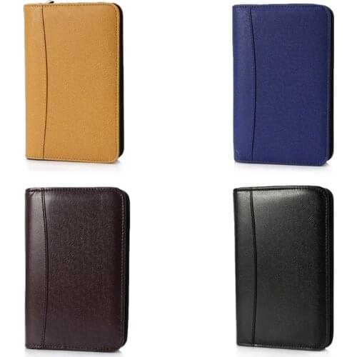 PU Leather Cover A6 Zipper Notebook Loose-Leaf Business Notepad With Calculator