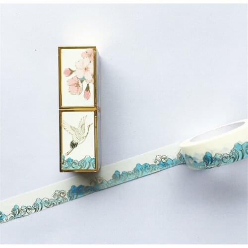 Small Wave Decorative Lipstick Sticker Washi Tape Adhesive Bullet Journal Diy Scrapbooking Sticker Label Masking Craft Tape
