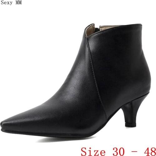 Spring Autumn High Heels Women Ankle Boots Woman Short Boots High Heel Shoes Small Plus Size 30 - 40 41 42 43 44 45 46 47 48