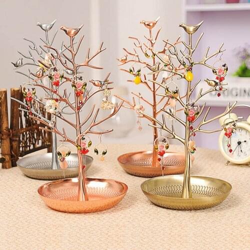 New Color Earrings Holder Rings Stand Jewelry Display Show Rack Tree Bird Iron Design Nice Jewellery Storage Organizer for Shop