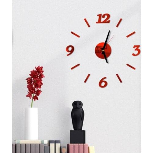 DIY 3D Mirror Surface Large Number Wall Clock Sticker Home Decor Mirror Living Room Large Art Design Wall Clock