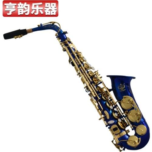 E Flat Alto Blue Body Gold Brass Can Be Customized Saxophone