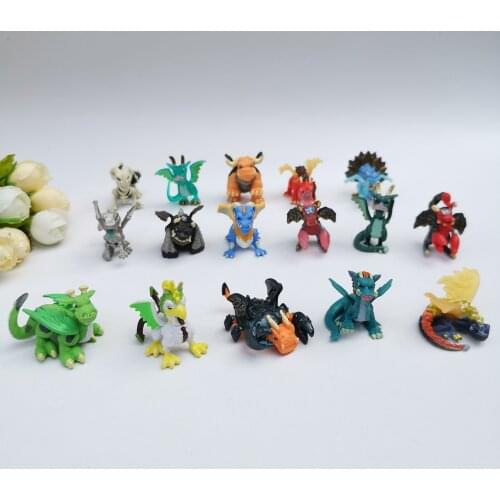 100pcs 4cm Lovely Cartoon Dragon Action Figure Movie Pvc Mini Models Multi color Monster dragon knight