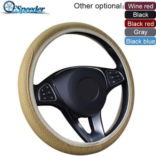 ESPEEDER 36-39CM Universal Car Steering Wheel Covers Soft Leather Braid On The Steering-wheel Auto Car Interior Accessories