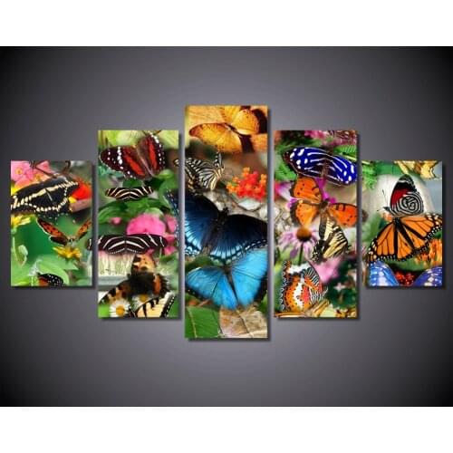 HD Printed Colorful Butterfly Painting Canvas Print Room Decor Print Poster Picture Canvas