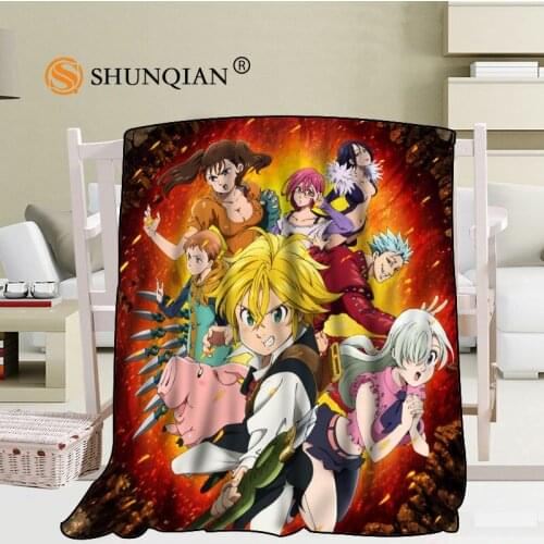 Custom Nanatsu no Taizai Blanket Blending Fabric 56x80inch 50X60inch 40X50inch Sofa Bed Throw Blanket Kid Adult Warm Blanket