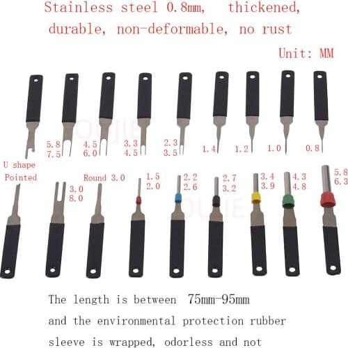 Voor Connector Extractor Auto Plug Terminal Removal Tool Pin Naald Oprolmechanisme Pick Elektrische Draad Puller 41/59 Stks/set