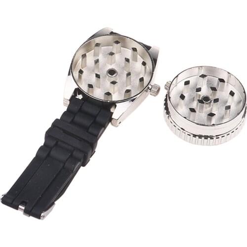 Grinders for Smoking Weed 2-layer Zinc Alloy Watch Shaped Herb Spice Crusher Portable Multi-function Weed Tobacco Shredder