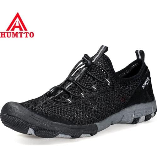 HUMTTO Summer Men Aqua Hiking Shoes 2021 Breathable Non-slip Mountai Mens Shoes Outdoor Climbing Trekking Man Water for Sneakers
