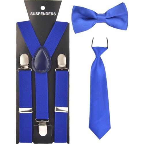 Fashion Boys Girl kid Suspender Adjustable Elastic Y-Back Braces Baby BowTie Butterfly Suspenders Set Bow Tie NeckTie Wedding