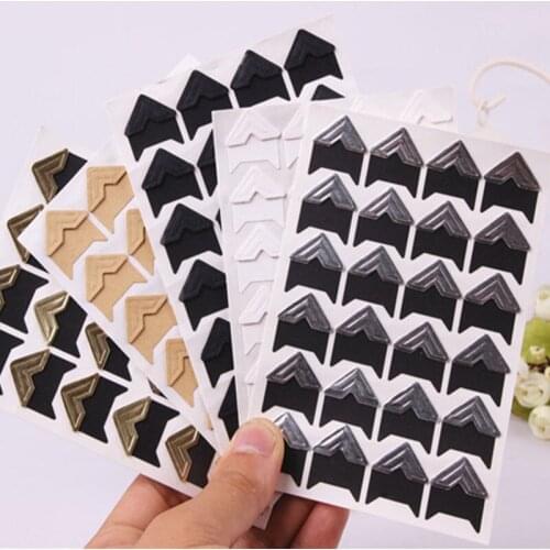 24 pcs (1 sheets) DIY Vintage Corner Kraft Paper Stickers For Photo Albums Frame Decoration Scrapbooking Free Shipping