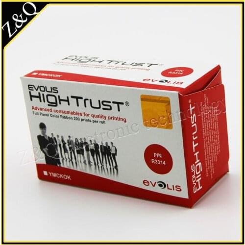 Cheap great ribbon the Evolis color ribbon R3314 ymckok for use with the quantum ,secrion, dualys -200 prints