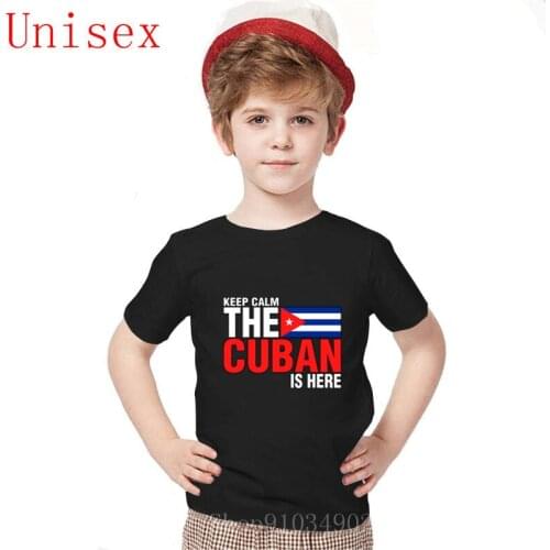 2020 Latest design short sleeve O Neck kids clothes Keep Calm Fear The Cuban Is Here T Shirt Wholesale Cuba flag boys clothes