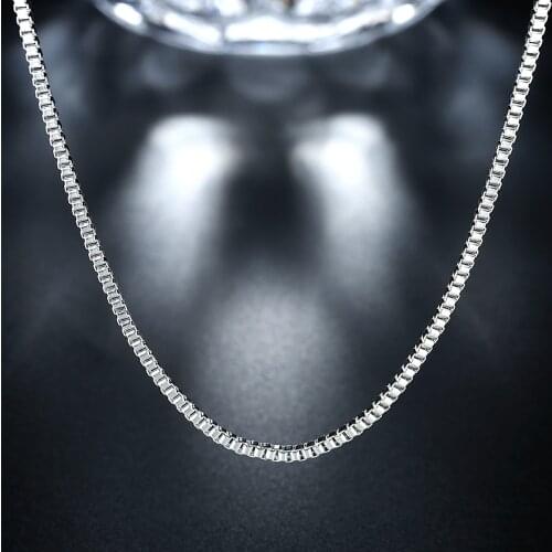 925 Sterling Silver Necklace 16/18/20/22/24 inches fine 1.5MM Box chain For Women Fashion Jewelry Christmas Gifts