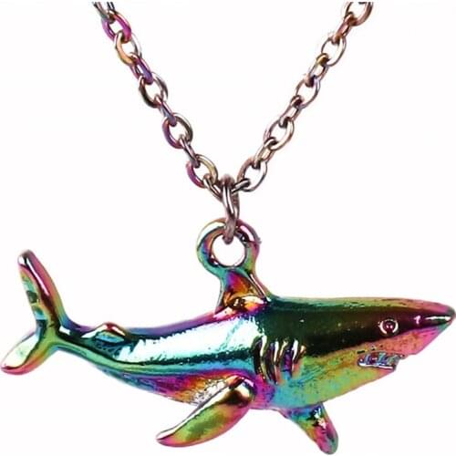 1PC Rainbow Color Alloy Whale Cobra Snake Butterfly Charm Stainless Steel Necklaces for Female Best Jewelry Gift