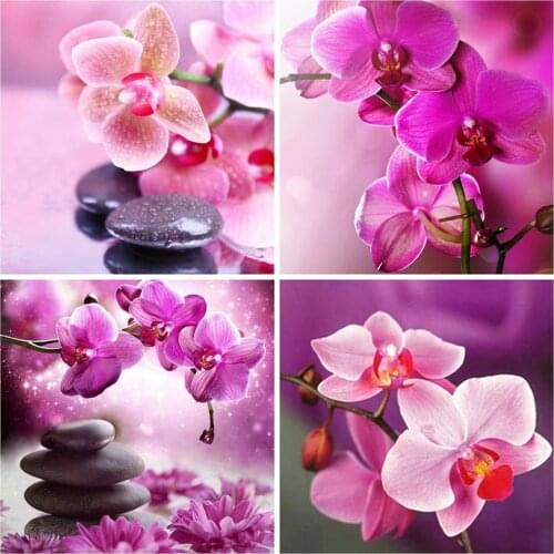 PDMDOG 5D DIY Diamond Painting Orchid Stone Diamond Embroidery Mosaic Flowers Picture Of Rhinestones Home Decor Kits