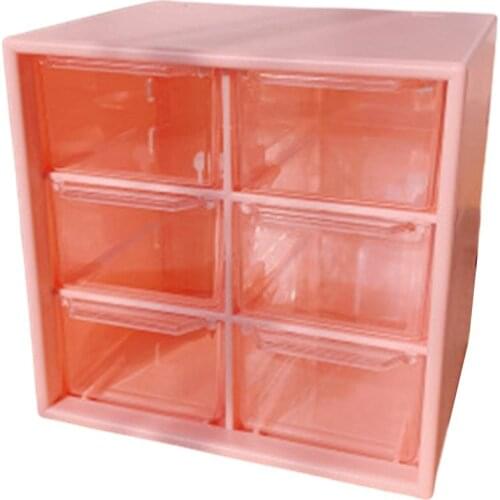 Six Grids Jewelry Storage Box Dustproof Drawer Desktop Stationery Hand Account Cosmetics Plastic Storage Box