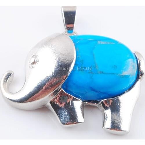 Free Shipping Natural Blue Jaspers Gem Stone Energy Cute Elephant Pendants for Child Jewelry Chakra 1pcs TN3631