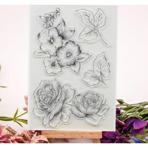 DIY Clear Cake Baking Stamp Flowers Transparent Silicone Item Decorative Making Album Card Kitchen Supplies Scrapbooking/Ph S1G8