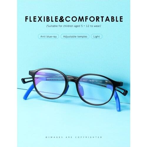 Dropshipping Multicolored Tr90 Anti Blue Light Frame Optical Eye Glasses for Girls Boys