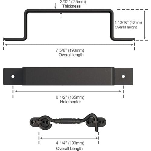 Sliding Barn Pull Door Handle Heavy Duty Garden Gate Garage With Latch Lock Entrance Door Pull Handle Home Hardware Door New