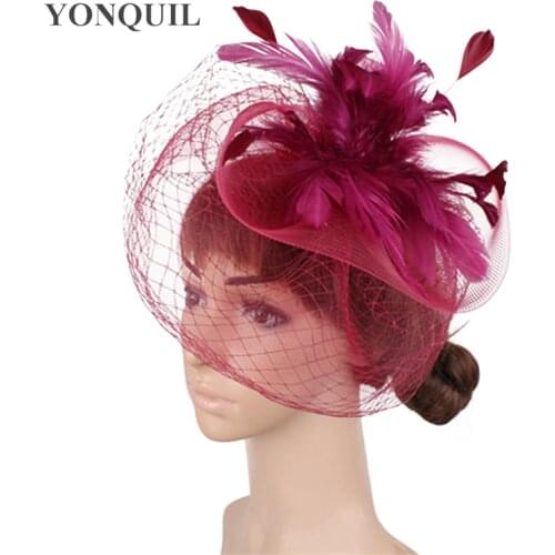 Chic Handmade Wedding Tulle Fascinator Hat Mesh Accessories Bride Headwear Women Nylon Headdress Ladies Party Dinner Hat Bride
