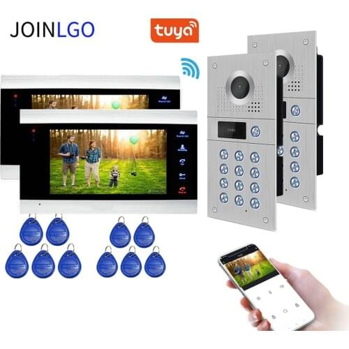 Tuya Smart App Remote Unlock WiFi IP Video Door Phone Video Intercom System Motion Detection Code Keypad RFID Camera Free Ship
