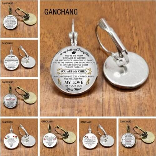 For my beloved daughter glass earrings my daughter my wife earrings jewelry family gift, handmade glass jewelry