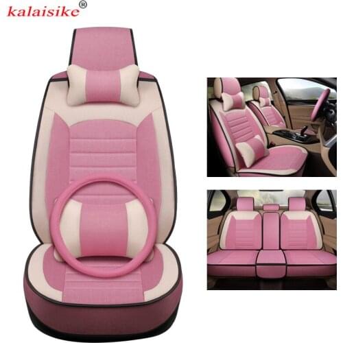 Kalaisike universal Flax car seat covers for Isuzu all models D-MAX mu-X 5 seats auto accessories Automobiles styling