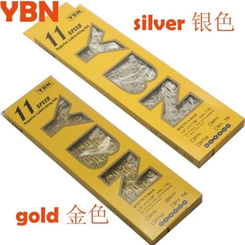2016 NEW YBN S11CR S11 S2 11 Speed Bike Bicycle Chain silver/gold 116 Link
