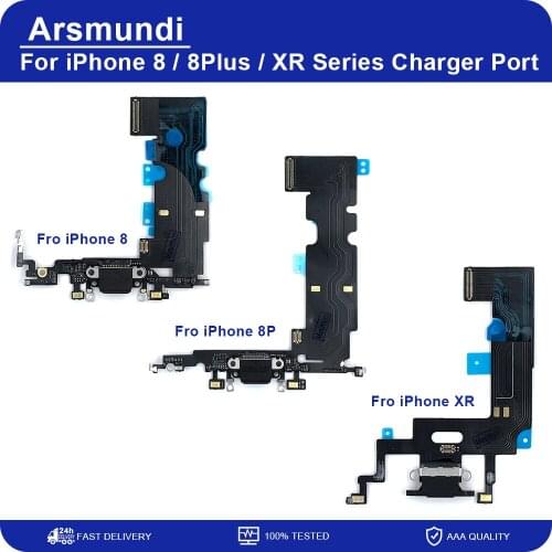 High Quality Charging Flex Cable For iPhone 8 8Plus XR USB Charger Port Dock Connector With Mic Flex Cable