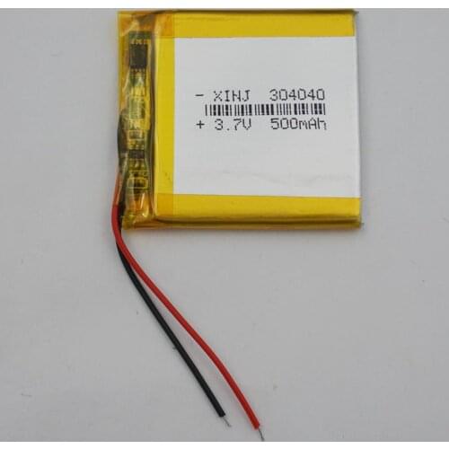 XINJ 3.7V 500mAh Lithium Polymer Battery Accumulator Li ion li po 304040 For GPS Sat Nav MP4 E-book Driving Camera LED lighting