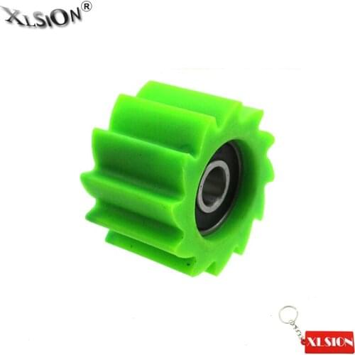 XLSION Aftermarket Green Chain Roller Tensioner Pulley Wheel Guide For Kawasaki KX250F KX450F 2006-2016