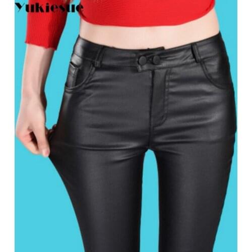 Женские кожаные легинсы YUKIESUE China At AliExpress