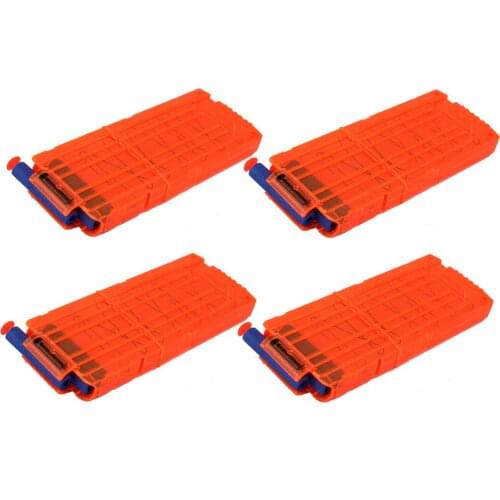 15 pcs/set 12 Reload Clip Magazines Round Darts Replacement Plastic Magazines Toy Gun Soft Bullet Clip Orange For Nerf N-Strike