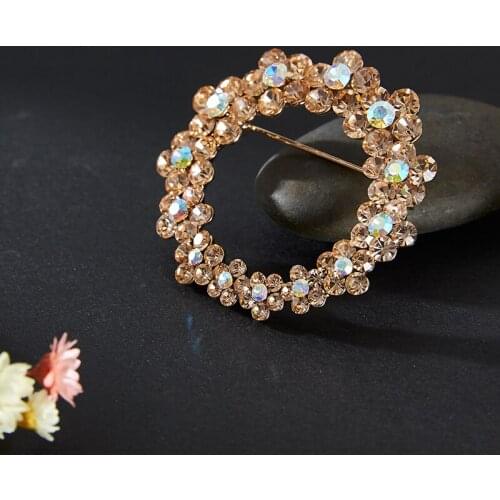 2021 SS New Fashion Women Brooch Cubic Zircon Stones Circle Brooch Ladies Jewelry Birthday Gift Coat Shawls Pin Jewelry