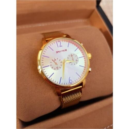 Gold Color Magnet Cord Yellow Case Colorful Glass Unisex Clock