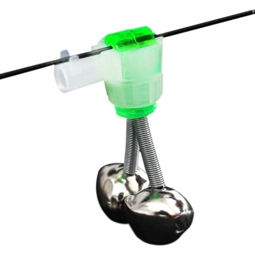 10Pcs/Set Twin Spiral Bells Fishing Bite Alarms Outdoor Night Carp Fishing Rod Tip Clips Tool Accessories peche